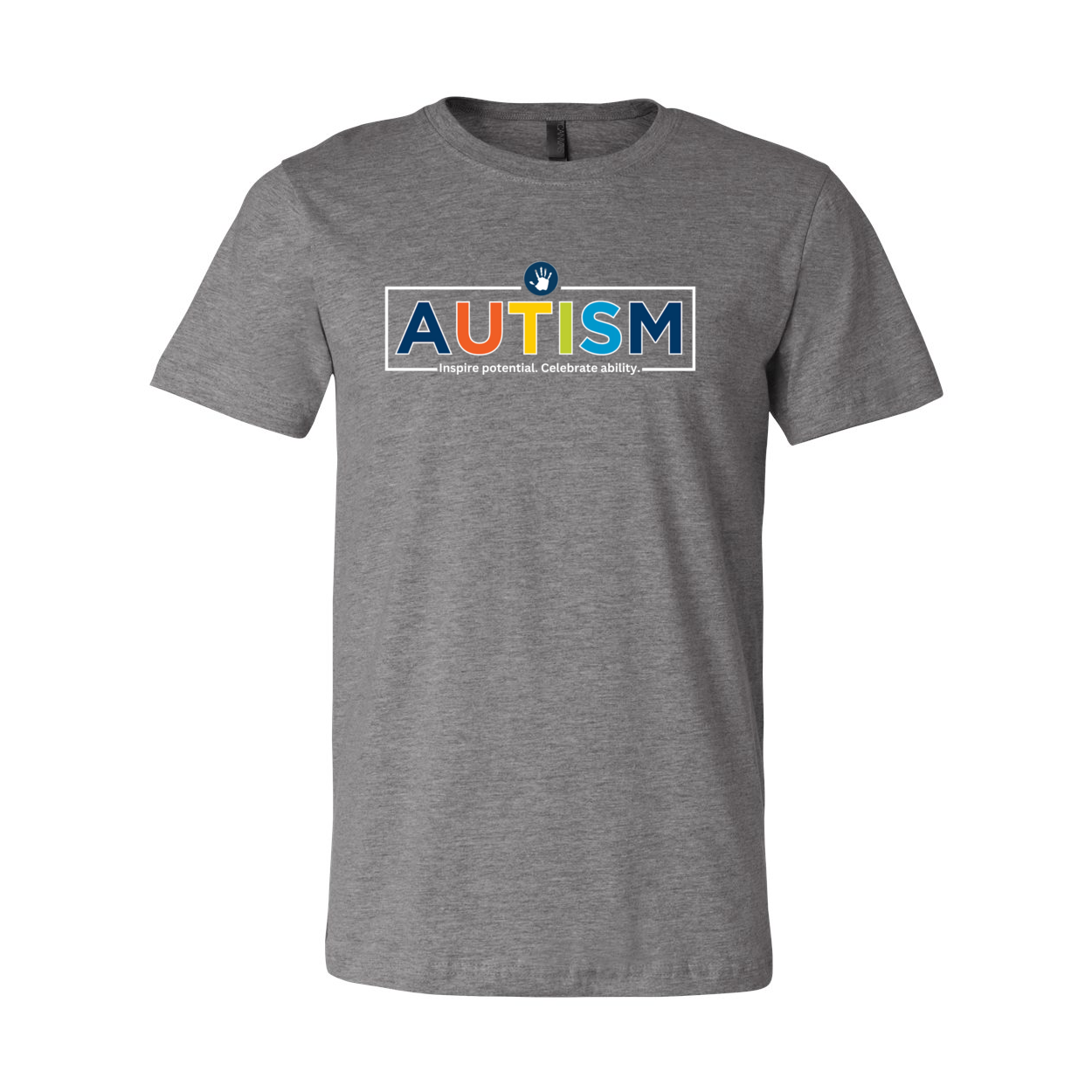 Adult Unisex "Autism Inspire Potential Celebrate Ability" Bridgeway Graphic Short Sleeve Tee