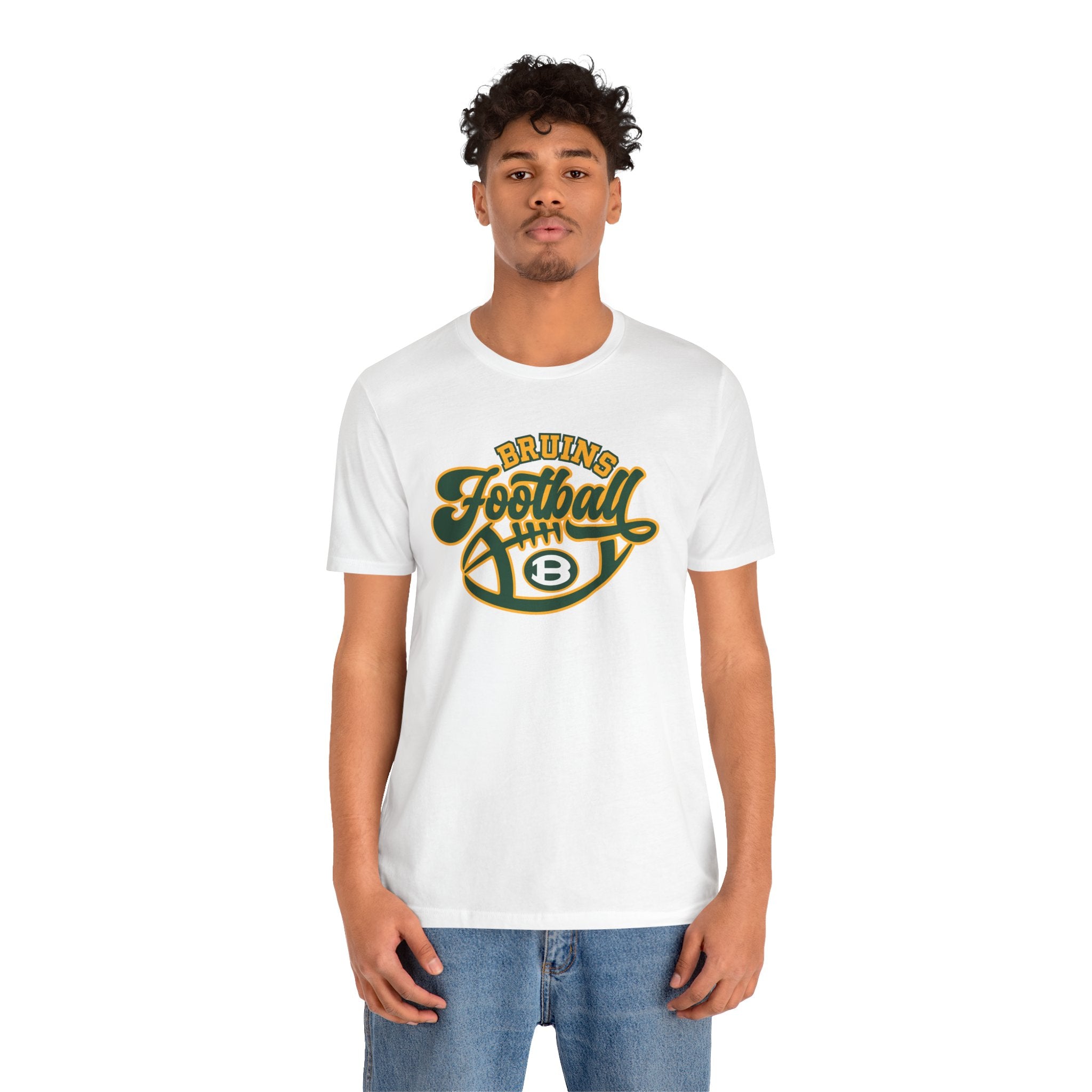 Adult Unisex Bruin Script Football Graphic Short Sleeve Soft Tee
