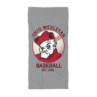 1842 Bishops Baseball Graphic Beach Towel - Ohio Wesleyan University