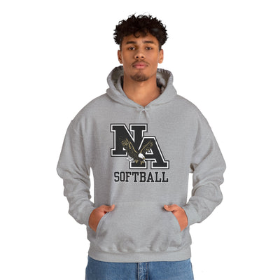 Adult Unisex Classic Black Logo Softball Graphic Hoodie
