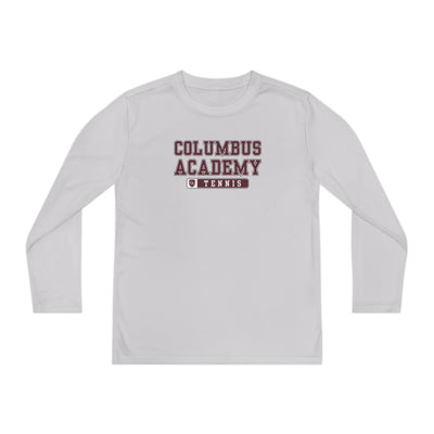 Youth Columbus Academy Tennis Graphic Sport-Tek Competitor Performance Long Sleeve Tee
