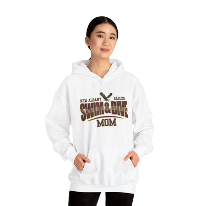 Women's Swim & Dive Dual Tone Eagles Effect Mom Graphic Hoodie