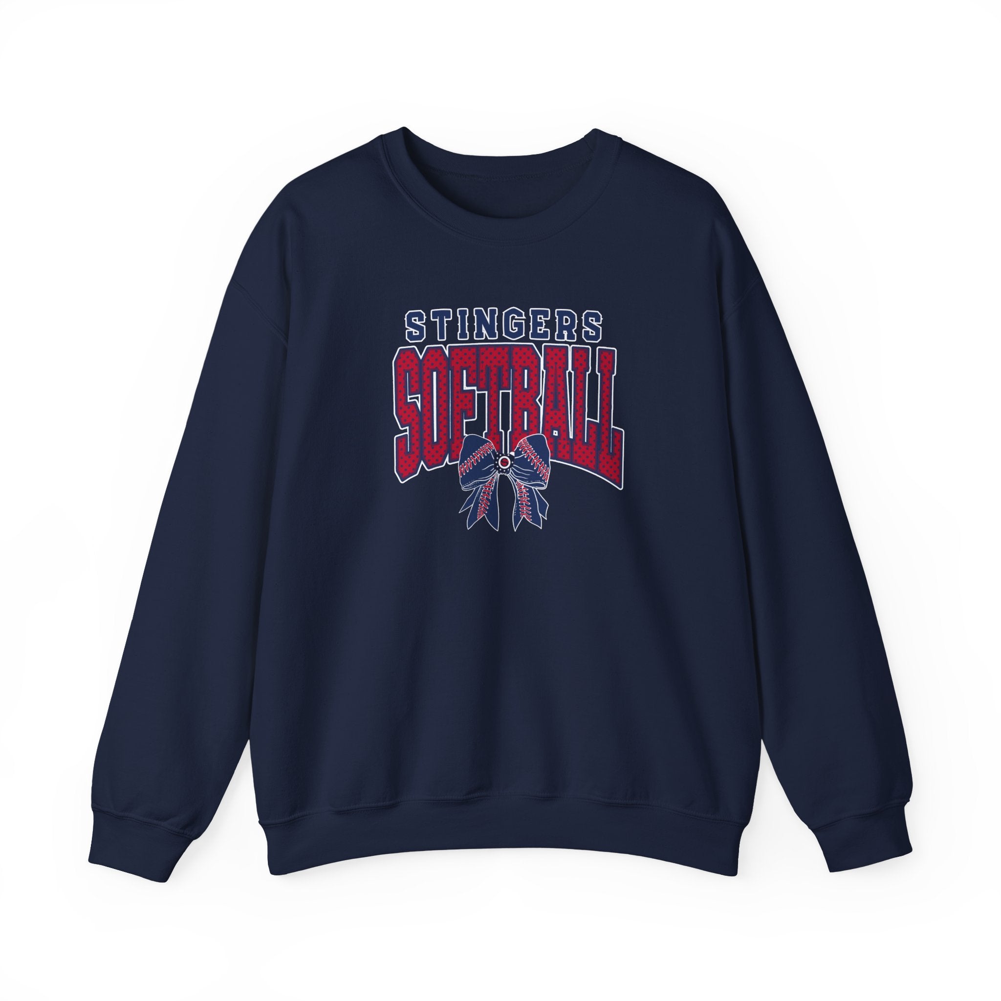 Adult Unisex Stingers Softball Stitched Bow Graphic Sweatshirt