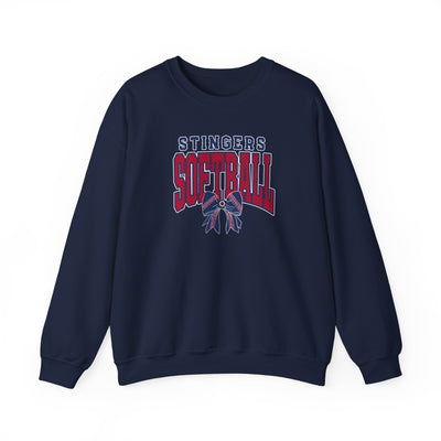 Adult Unisex Stingers Softball Stitched Bow Graphic Sweatshirt
