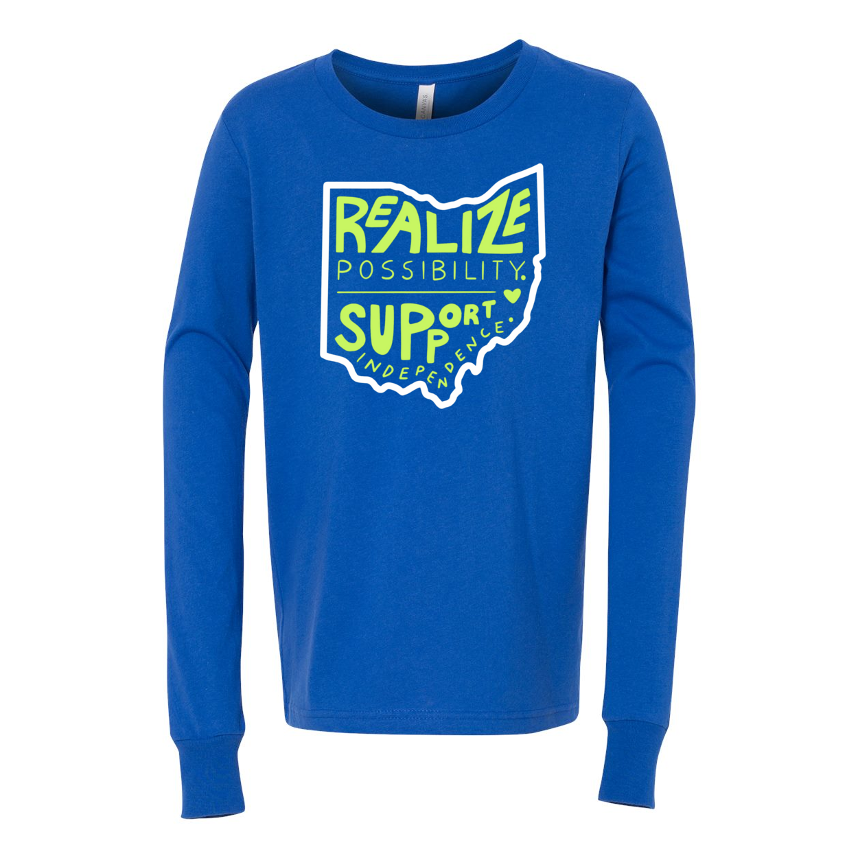 Youth "Realize Possibilities Support Independence" Bridgeway Graphic Long Sleeve