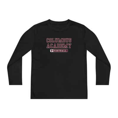 Youth Columbus Academy Football Graphic Sport-Tek Competitor Performance Long Sleeve Tee