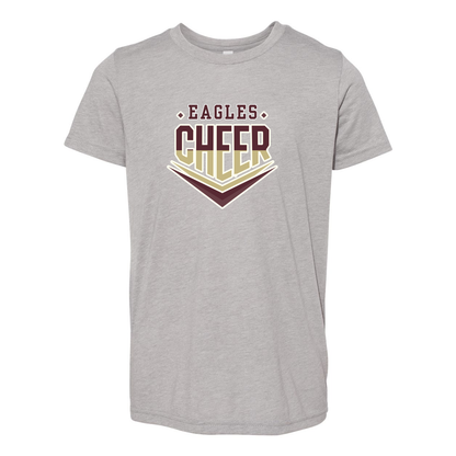 Youth Super Soft Eagles Maroon & Gold Cheer Short Sleeve Graphic Tee - New Albany Eagles