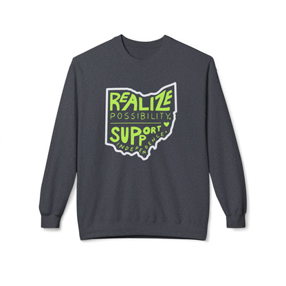 Adult Unisex Realize Possibility Support Independence Graphic Soft Style Sweatshirt