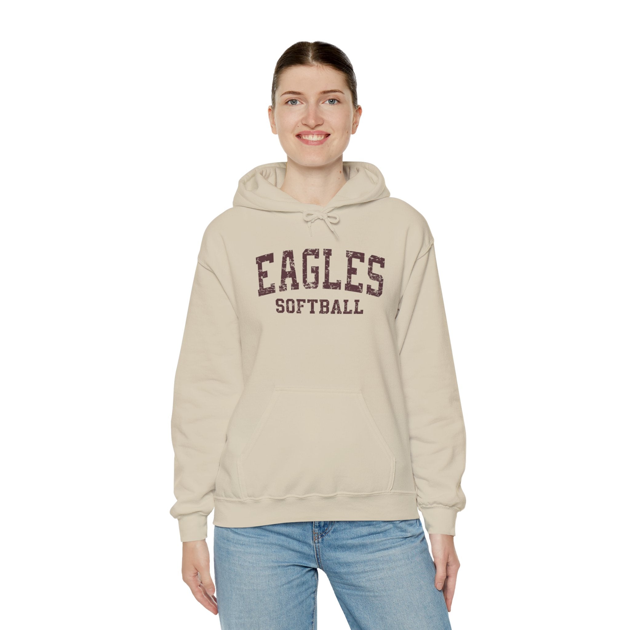 Adult Unisex New Albany Eagles Softball Vintage Distressed Graphic Hoodie