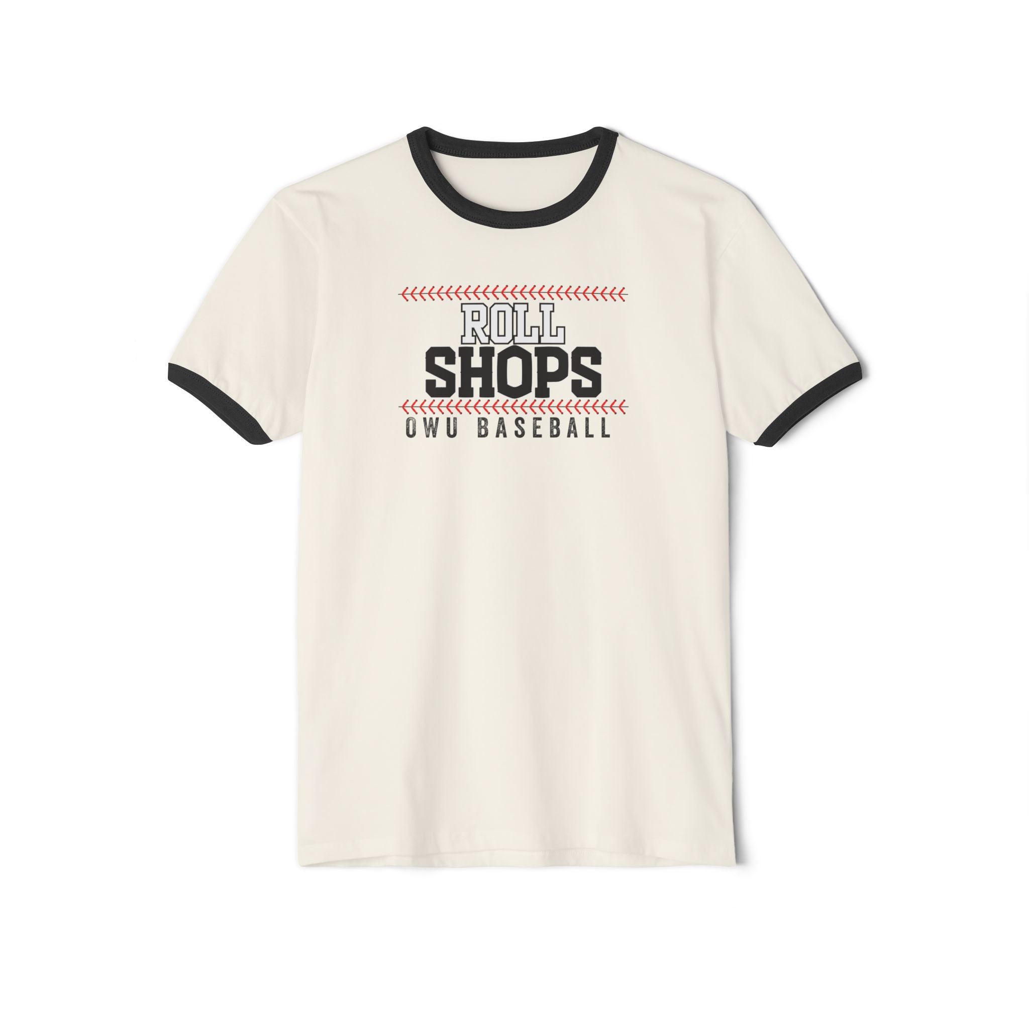 Adult Unisex OWU Roll Shops Baseball Graphic Short Sleeve Ringer Tee