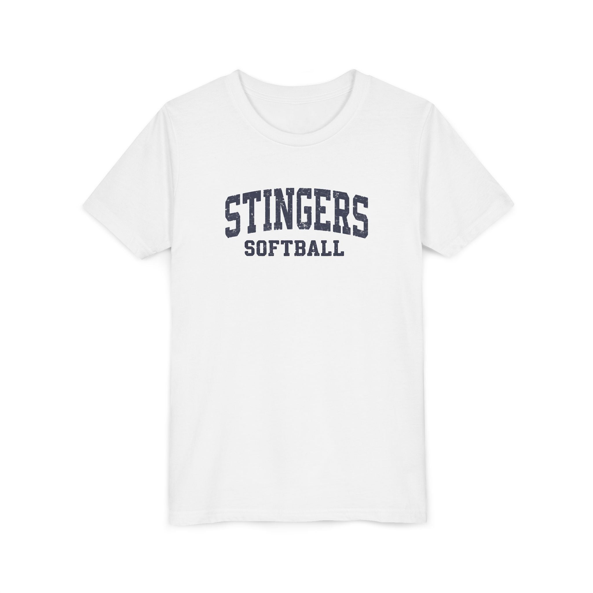 Youth Stingers Softball Vintage Distressed Graphic Short Sleeve Bella + Canvas Soft Tee