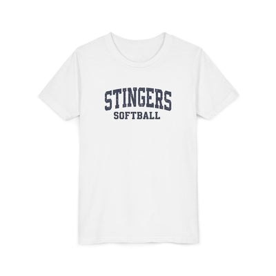 Youth Stingers Softball Vintage Distressed Graphic Short Sleeve Bella + Canvas Soft Tee