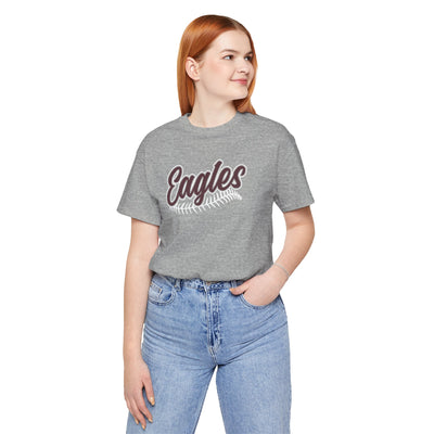 Adult Unisex New Albany Script Stitch Eagles Graphic Short Sleeve Soft Tee