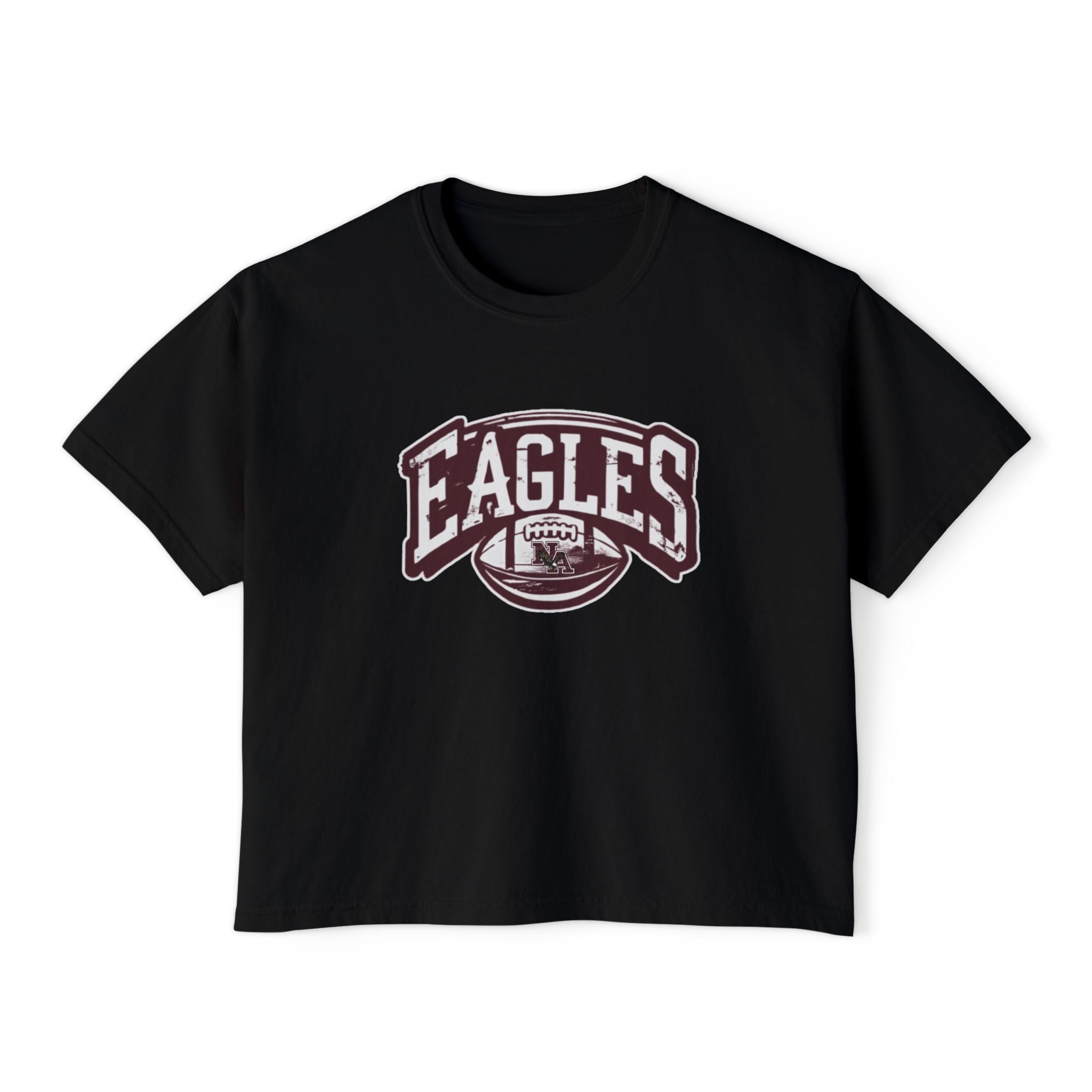 Women's Eagles Football Motion Graphic Boxy Crop Short Sleeve Tee