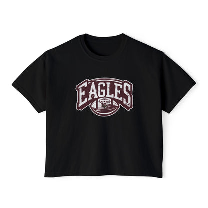 Women's Eagles Football Motion Graphic Boxy Crop Short Sleeve Tee
