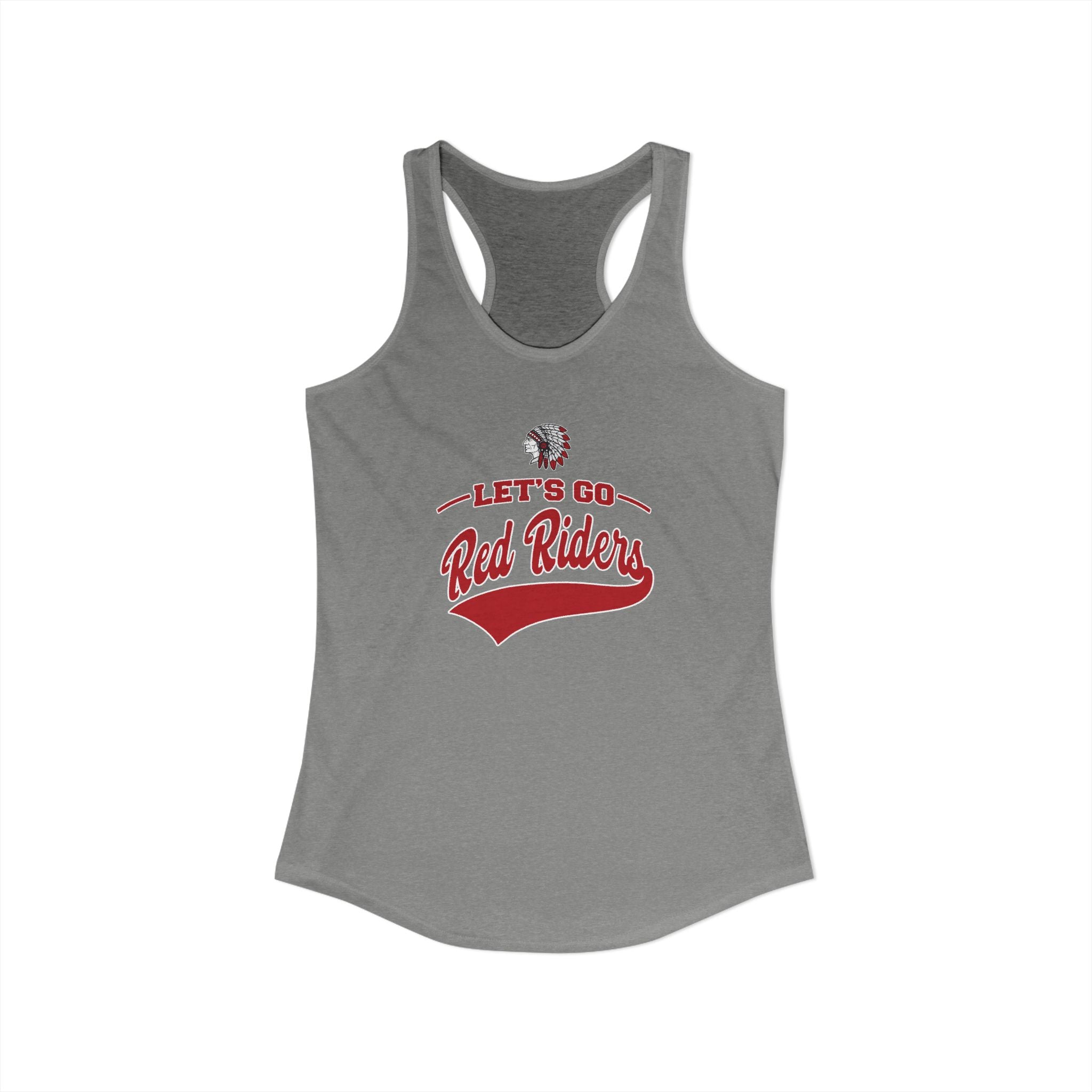 Women's Let's Go Red Riders Graphic Next Level Racerback Tank