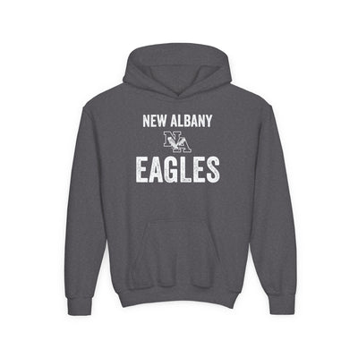Youth Vintage Distressed New Albany Eagles Graphic Hoodie