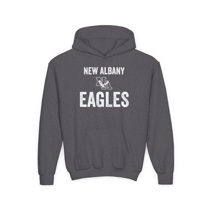 Youth Vintage Distressed New Albany Eagles Graphic Hoodie