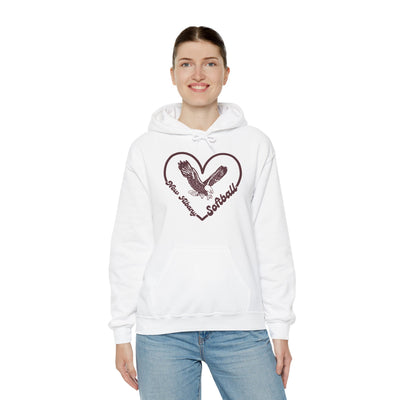 Adult Unisex Eagles Softball Heart Graphic Hoodie