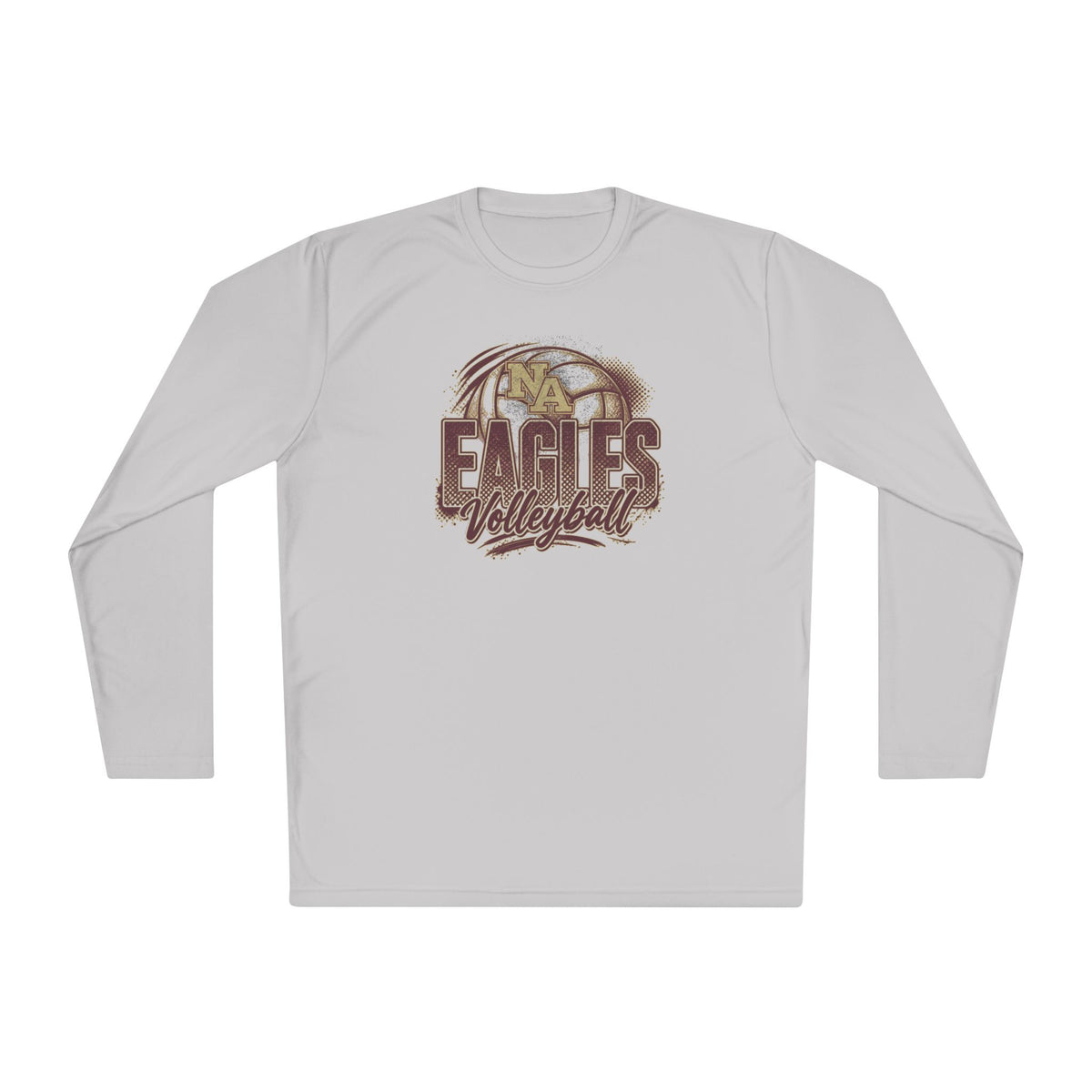 Adult Unisex New Albany Eagles Ombre Volleyball Graphic Sport-Tek Competitor Performance Long Sleeve Tee
