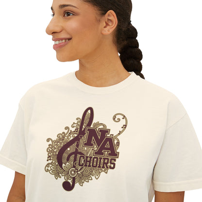 Women's Floral Medley Choirs GraphicBoxy Crop Short Sleeve Tee