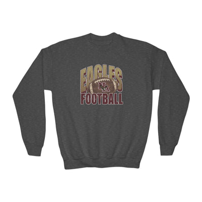 Youth New Albany First-Down Distressed Football Graphic Gildan Heavy Blend Sweatshirt