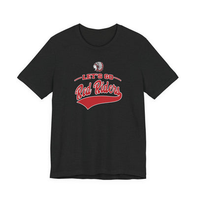 Adult Unisex Let's Go Red Riders Graphic Short Sleeve Bella + Canvas Soft Tee