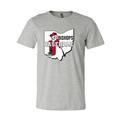 Adult Unisex Ohio Battling Bishops Baseball Graphic Short Sleeve Soft Tee - Ohio Wesleyan University