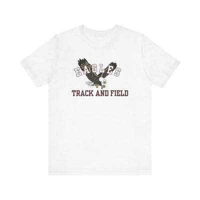 Adult Unisex Flying Track and Field Eagle Graphic Short Sleeve Soft Tee