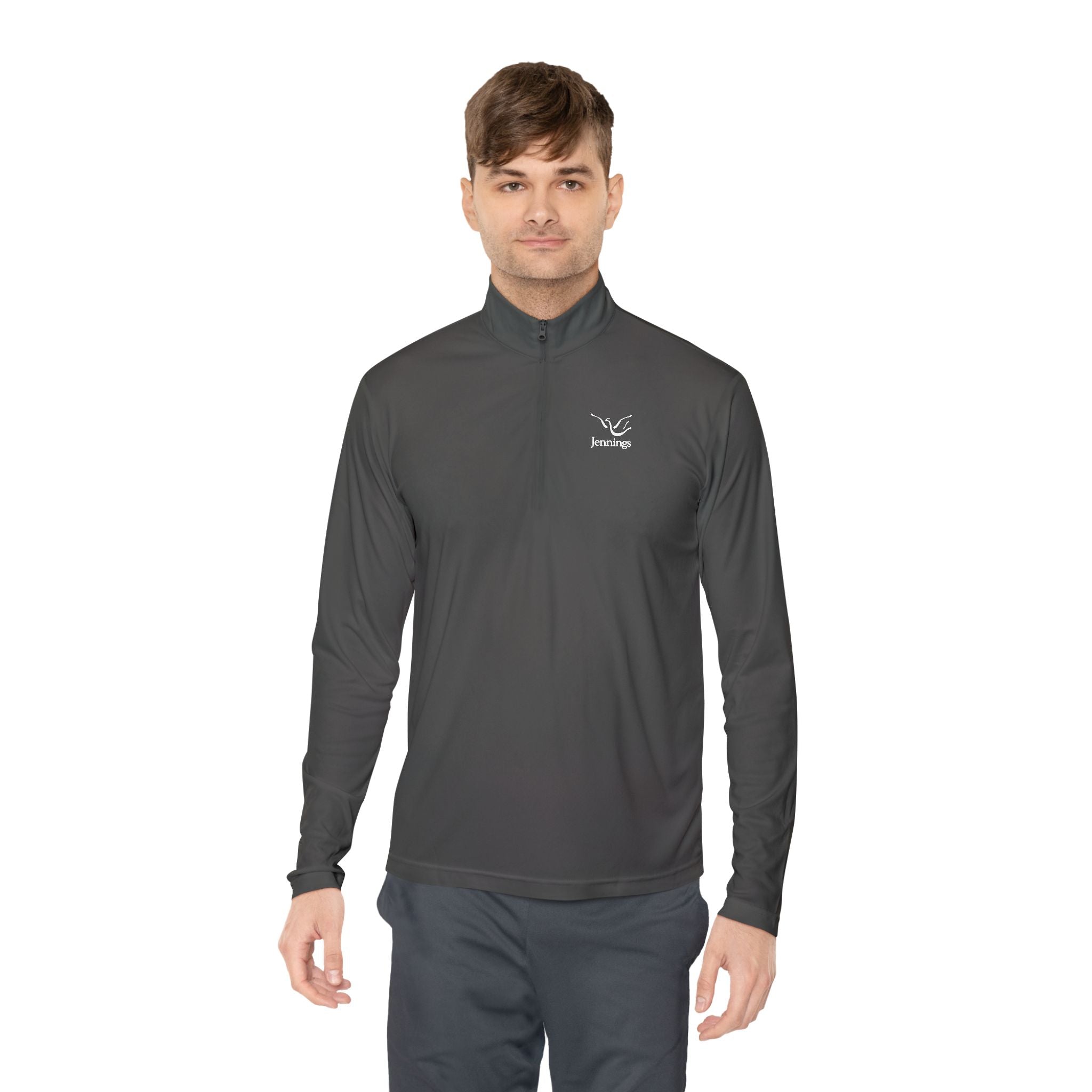 Adult Unisex Sport-Tek Competitor Performance Quarter-Zip Pullover - White Jennings Logo