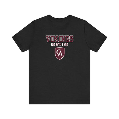 Adult Unisex Columbus Academy Vikings Bowling Graphic Short Sleeve Bella + Canvas Soft Tee