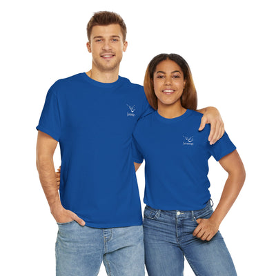 Adult Unisex Heavy Cotton Short Sleeve Tee - White Jennings Logo