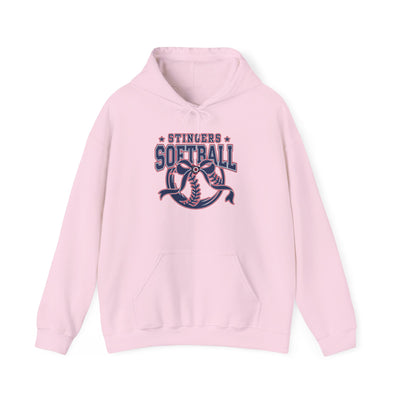 Adult Unisex Stingers Softball Spirit Bow Graphic Hoodie