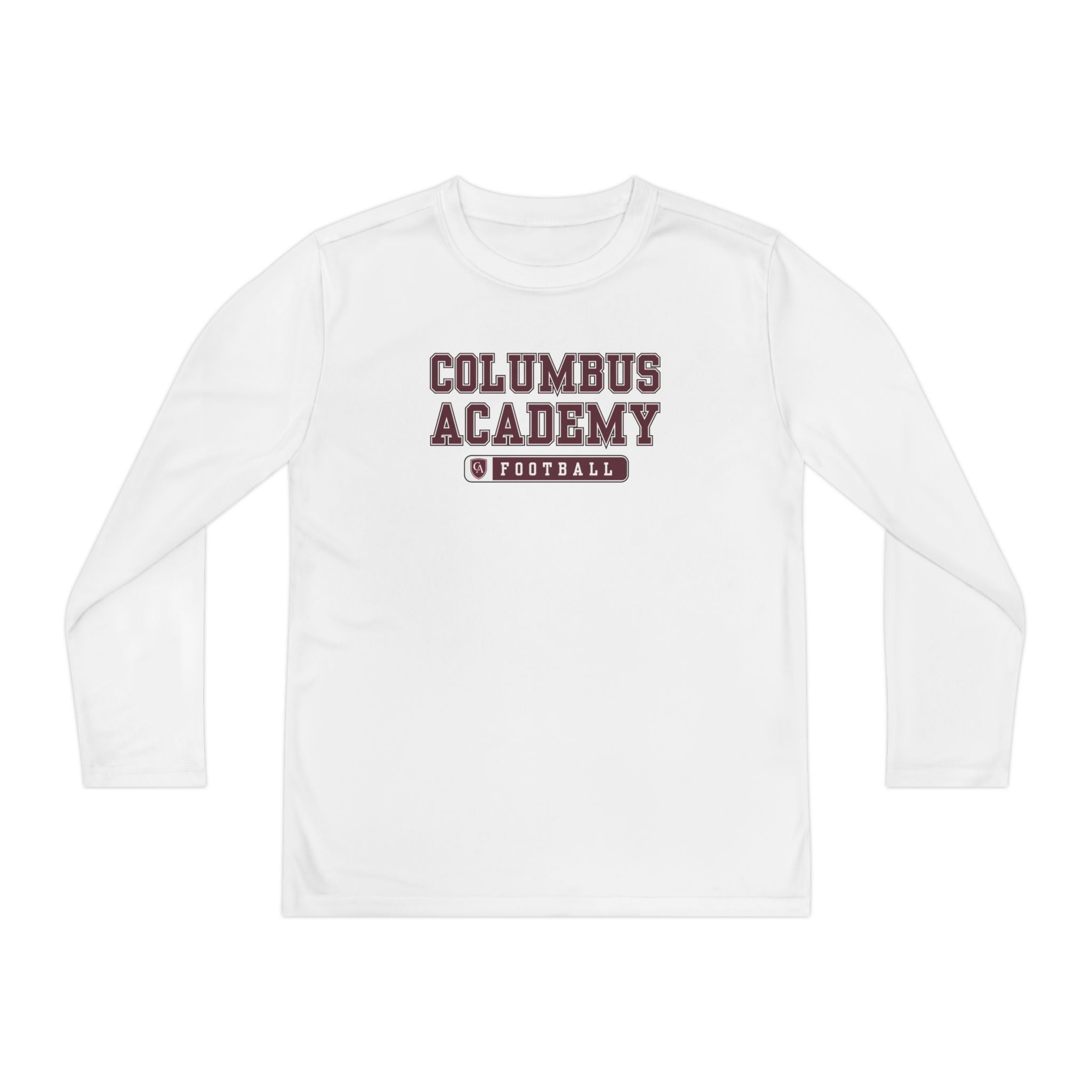 Youth Columbus Academy Football Graphic Sport-Tek Competitor Performance Long Sleeve Tee