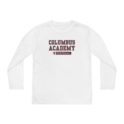 Youth Columbus Academy Football Graphic Sport-Tek Competitor Performance Long Sleeve Tee