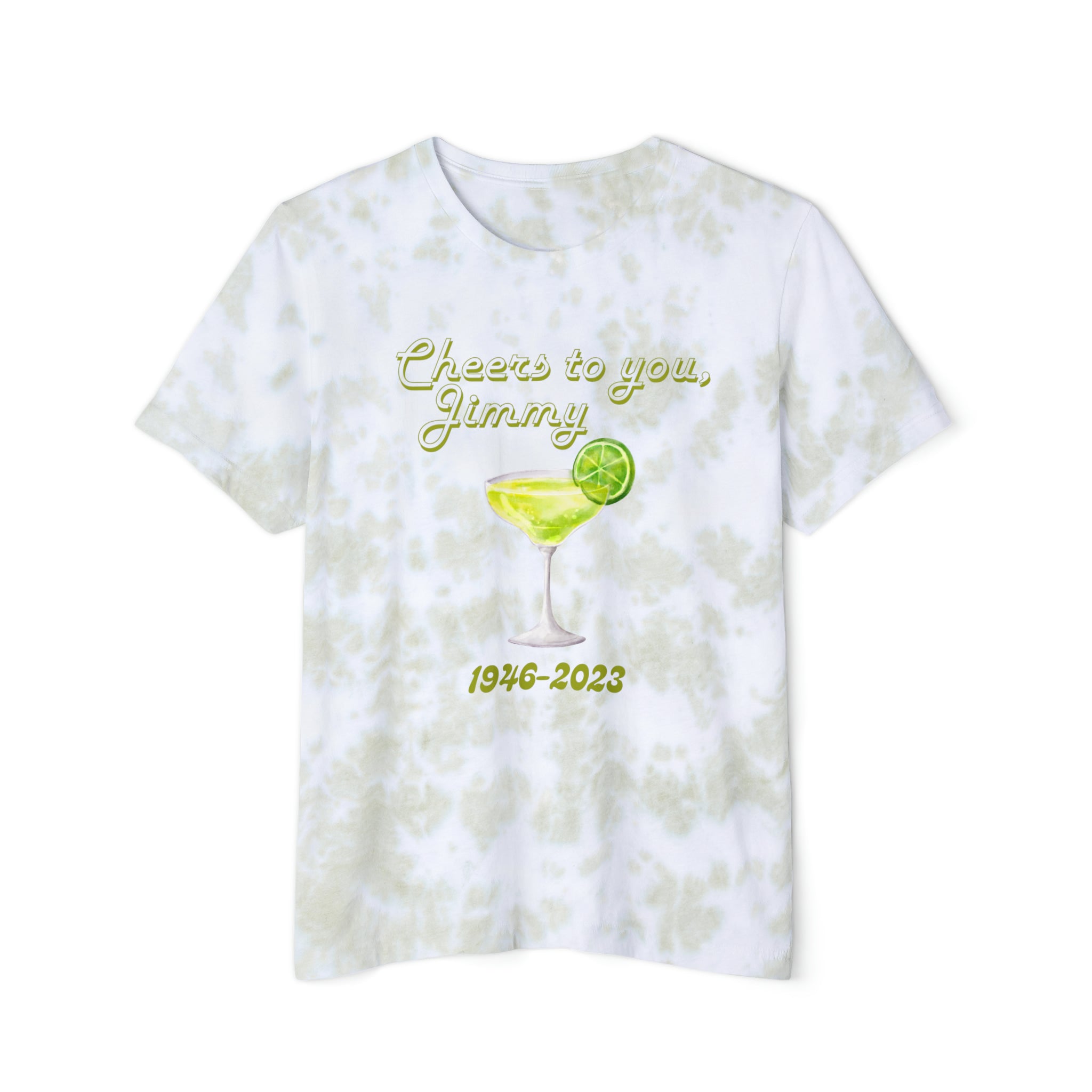 Adult Unisex Cheers To Jimmy Graphic Tie-Dyed Short Sleeve Tee