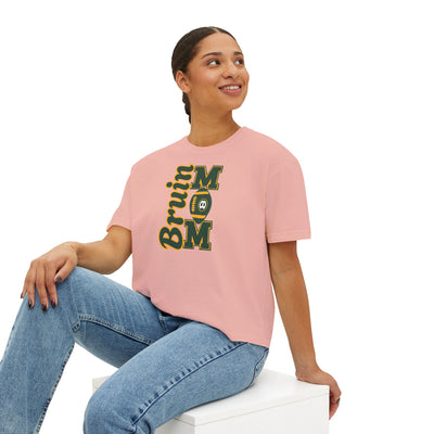 Women's  Bruin Football Mom Graphic Boxy Crop Short Sleeve Tee