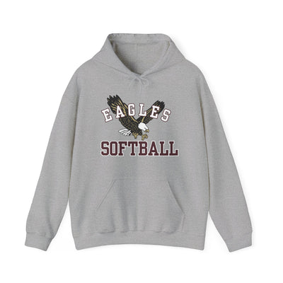 Adult Unisex Flying Softball Eagle Graphic Hoodie