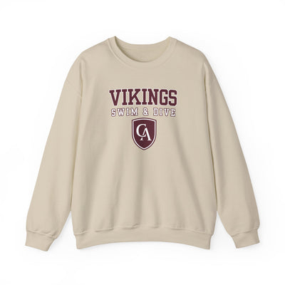 Adult Unisex Columbus Academy Vikings Swim & Dive Graphic Gildan Heavy Blend Sweatshirt