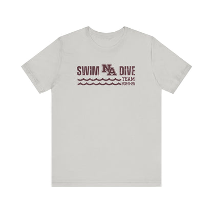 Adult Unisex Swim & Dive Winning Waves Graphic Short Sleeve Soft Tee