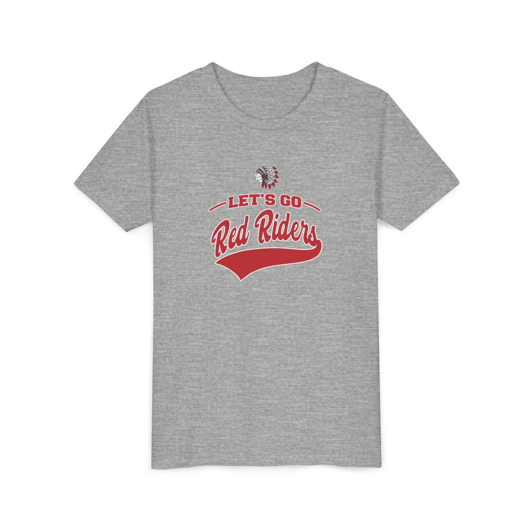 Youth Let's Go Red Riders Graphic Short Sleeve Bella + Canvas Soft Tee