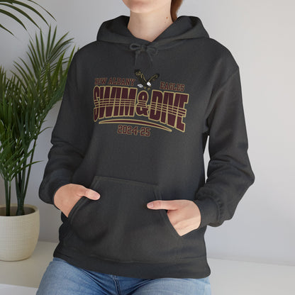 Adult Unisex Swim & Dive Dual Tone Eagles Effect Graphic Hoodie