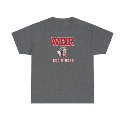 Adult Unisex Weir Red Riders Classic Mascot Graphic Short Sleeve Gildan Heavy Tee