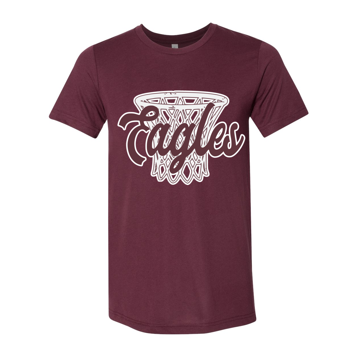 Adult Unisex Super Soft Vintage Eagles Hoops Basketball Short Sleeve Graphic Tee