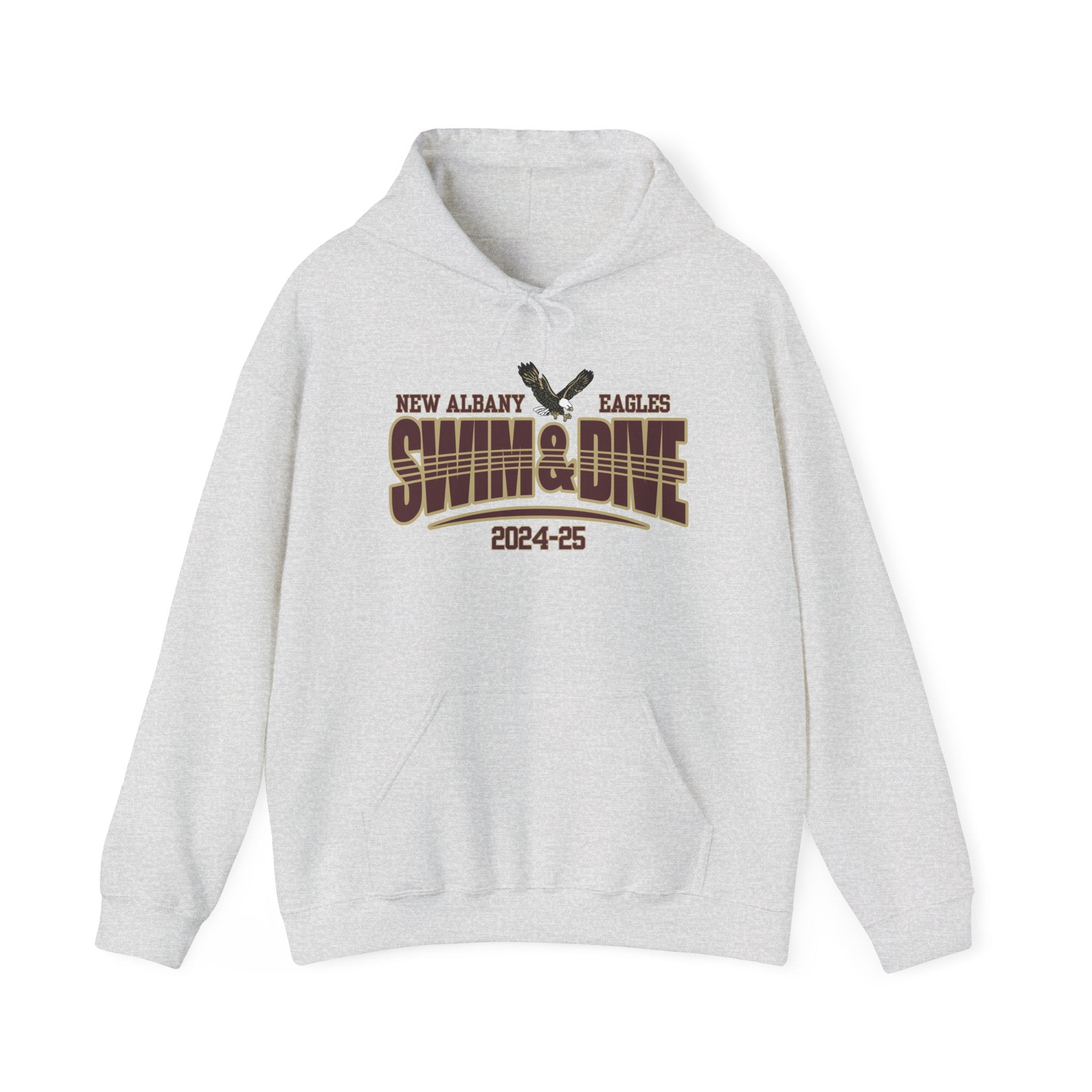 Adult Unisex Swim & Dive Dual Tone Eagles Effect Graphic Hoodie