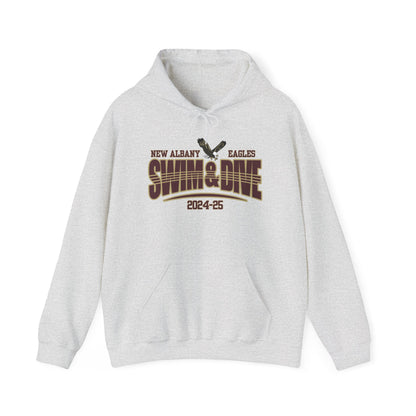 Adult Unisex Swim & Dive Dual Tone Eagles Effect Graphic Hoodie