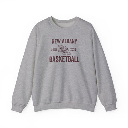 Adult Unisex Vintage Distressed New Albany Basketball Graphic Sweatshirt