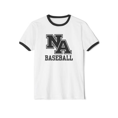 Adult Unisex Classic Black Logo Baseball Graphic Short Sleeve Ringer Tee