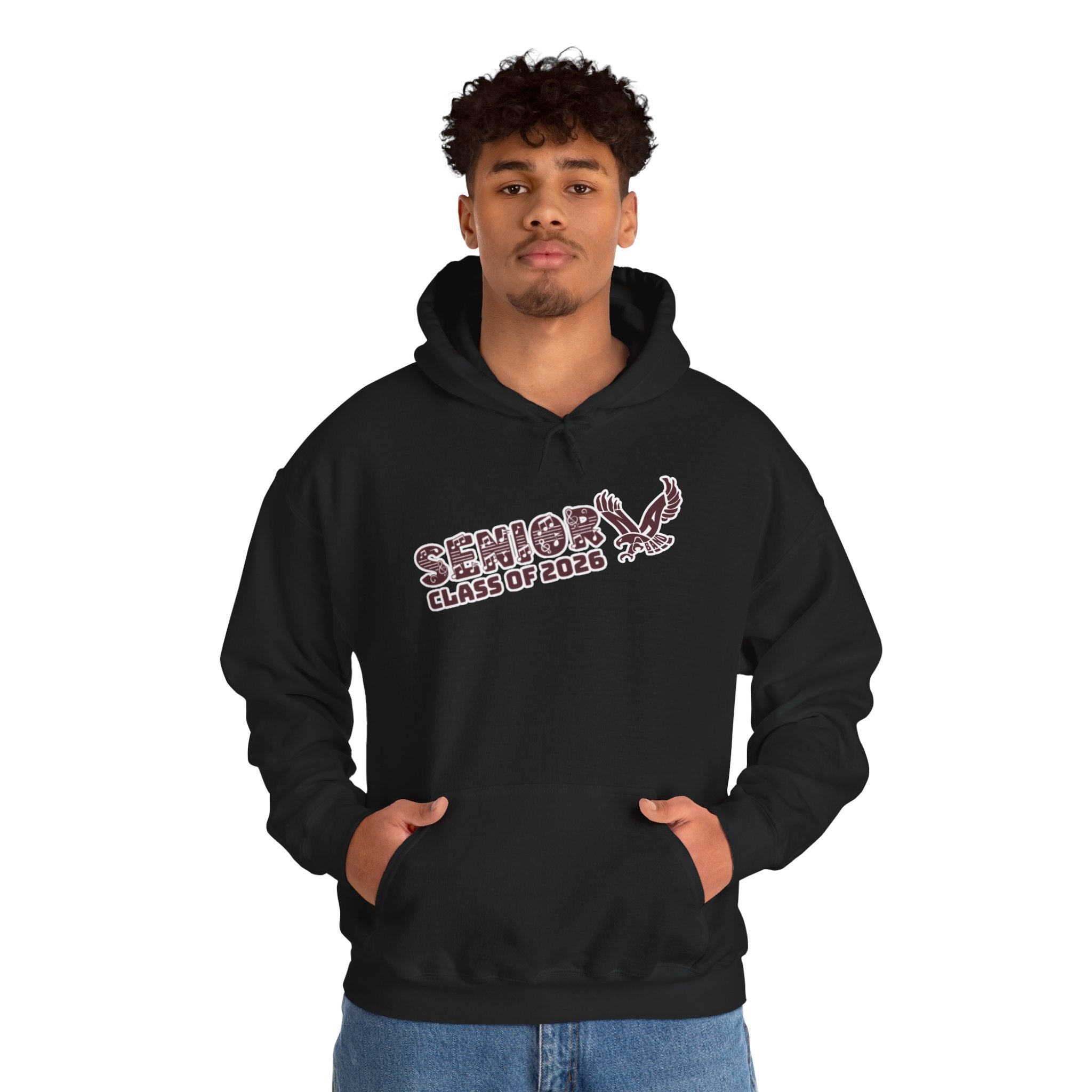 Adult Unisex Class of 2026 Band Eagle Senior Graphic Hoodie