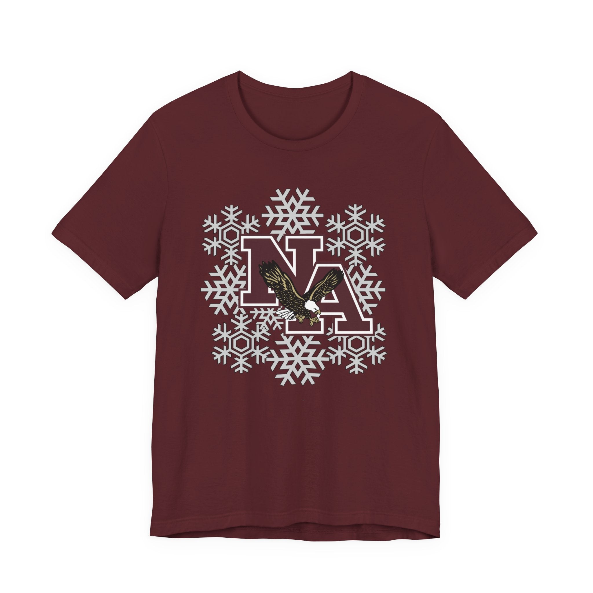 Adult Unisex New Albany Classic Logo Spirited Snowflake Graphic Short Sleeve Soft Tee